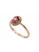 Vintage Handwerk Ring Rubinrot Originales Vintage-Roségold aus 14 Karat crc009r