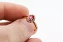 Vintage Handwerk Ring Rubinrot Originales Vintage-Roségold aus 14 Karat crc009r