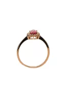 Vintage Handwerk Ring Rubinrot Originales Vintage-Roségold aus 14 Karat crc009r