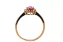 Vintage Handwerk Ring Rubinrot Originales Vintage-Roségold aus 14 Karat crc009r