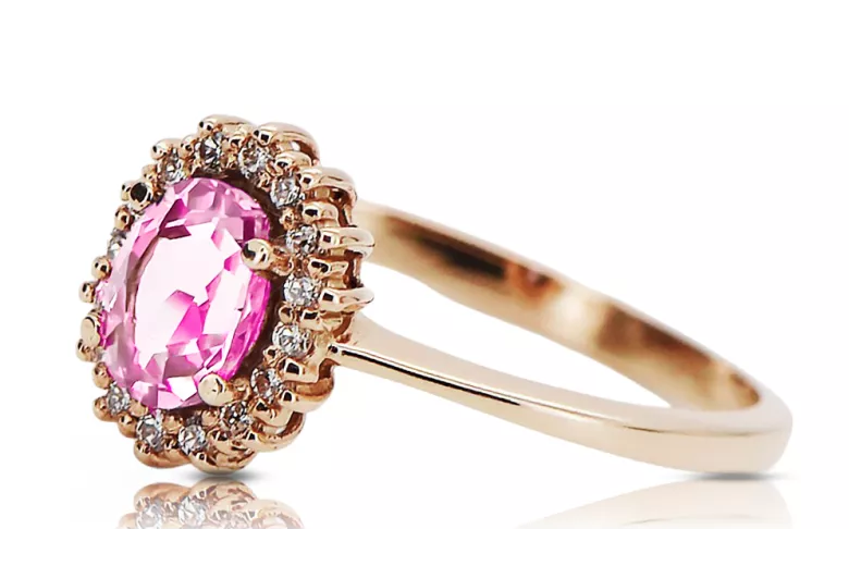 Amatista Oro rosa antiguo original de 14k Anillo Estilo vintage crc009r