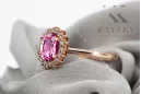 Amatista Oro rosa antiguo original de 14k Anillo Estilo vintage crc009r