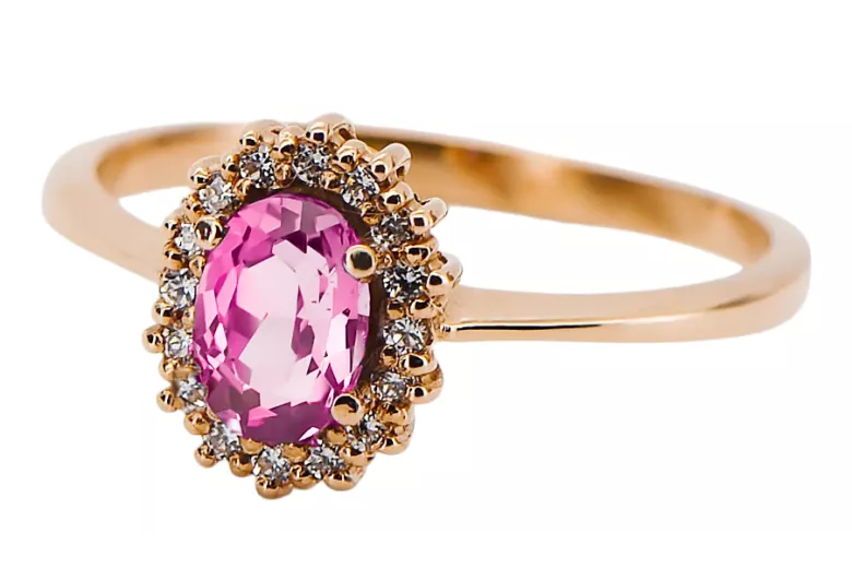 Amatista Oro rosa antiguo original de 14k Anillo Estilo vintage crc009r