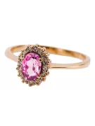 Amatista Oro rosa antiguo original de 14k Anillo Estilo vintage crc009r
