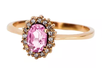 Vintage δαχτυλίδι Αμέθυστος αρχικό vintage 14k Rose Gold CRC009R