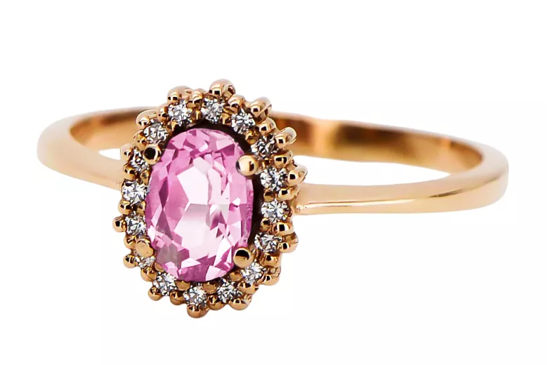 Amatista Oro rosa antiguo original de 14k Anillo Estilo vintage crc009r