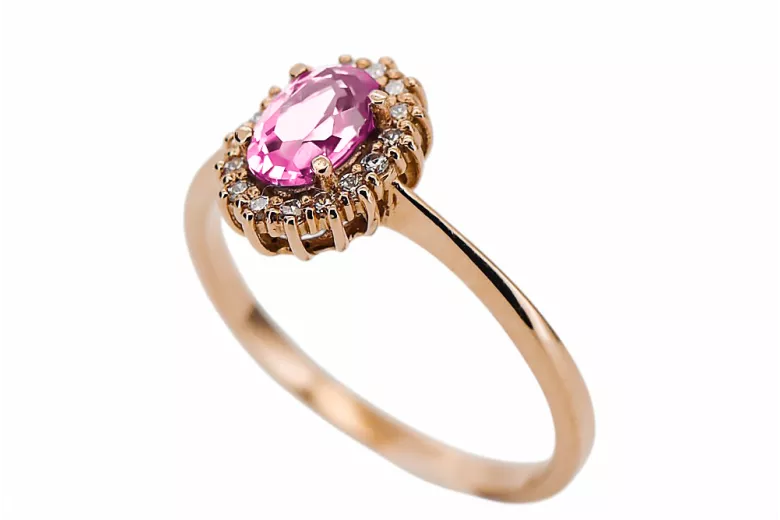 Amatista Oro rosa antiguo original de 14k Anillo Estilo vintage crc009r