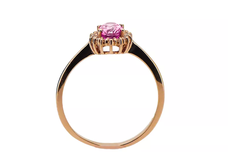 Amatista Oro rosa antiguo original de 14k Anillo Estilo vintage crc009r