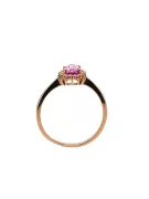 Amatista Oro rosa antiguo original de 14k Anillo Estilo vintage crc009r