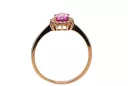 Amatista Oro rosa antiguo original de 14k Anillo Estilo vintage crc009r