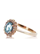 Anneau Artisanat vintage Aigue-marine Or rose 14 carats vintage d'origine crc009r