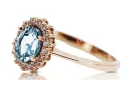 Anneau Artisanat vintage Aigue-marine Or rose 14 carats vintage d'origine crc009r