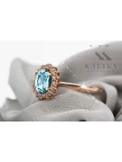 Anneau Artisanat vintage Aigue-marine Or rose 14 carats vintage d'origine crc009r