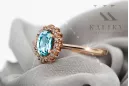Оригинальное винтажное розовое золото 14 карат Аквамарин Кольцо Винтаж crc009r