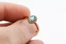 Anneau Artisanat vintage Aigue-marine Or rose 14 carats vintage d'origine crc009r