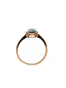 Anneau Artisanat vintage Aigue-marine Or rose 14 carats vintage d'origine crc009r