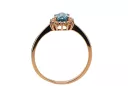 Anneau Artisanat vintage Aigue-marine Or rose 14 carats vintage d'origine crc009r