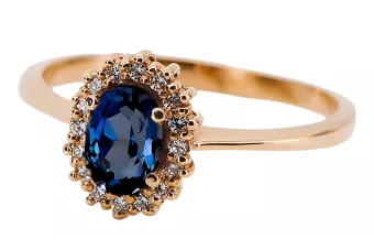 Originalus 14k rožinio aukso vintage Sapyras Žiedas Vintažinis stilius crc009r