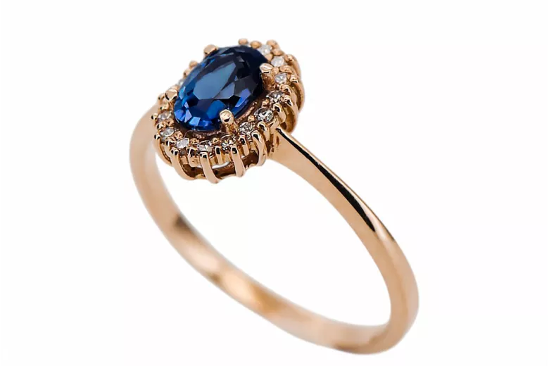 Inel Safir Original vintage din aur roz de 14k Vintage crc009r