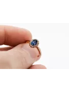 Оригинално ретро 14k розово злато Сапфир Пръстен Винтидж crc009r