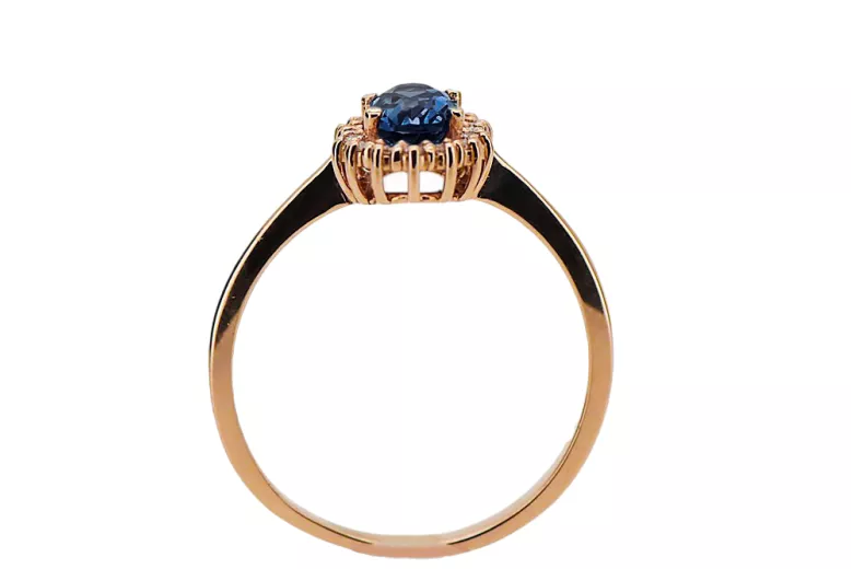 Inel Safir Original vintage din aur roz de 14k Vintage crc009r