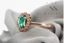Smaragd Originales Vintage-Roségold aus 14 Karat Ring Vintage crc009r