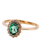 Anneau Émeraude Or rose 14 carats vintage d'origine Vintage crc009r