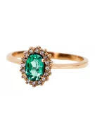 Vintage craft Ring Emerald Original Vintage 14K Rose Gold crc009r