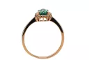 Smaragd Originales Vintage-Roségold aus 14 Karat Ring Vintage crc009r