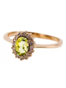 Original Vintage 14K Rose Gold Yellow Peridot Ring Vintage crc009r