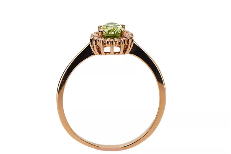 Original Vintage 14K Rose Gold Yellow Peridot Ring Vintage crc009r