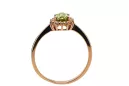 Vintažiniai papuošalai Žiedas Geltonasis peridotas Originalus 14k rožinio aukso vintage crc009r