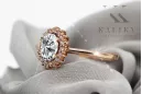 Zircon Or rose 14 carats vintage d'origine Anneau Vintage crc009r