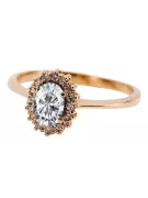 Zircon Or rose 14 carats vintage d'origine Anneau Vintage crc009r
