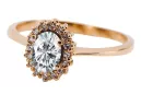 Zircon Or rose 14 carats vintage d'origine Anneau Vintage crc009r