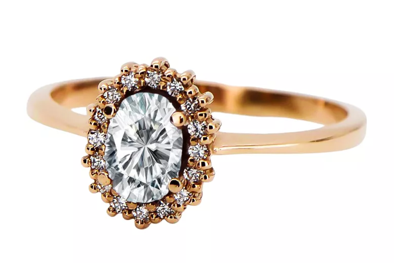 Žiedas Vintage Žirkoniai Originalus 14k rožinio aukso vintage crc009r