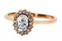 Zircon Or rose 14 carats vintage d'origine Anneau Vintage crc009r