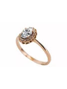 Zircon Or rose 14 carats vintage d'origine Anneau Vintage crc009r