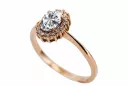 Zircon Or rose 14 carats vintage d'origine Anneau Vintage crc009r