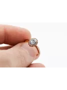 Zircon Or rose 14 carats vintage d'origine Anneau Vintage crc009r