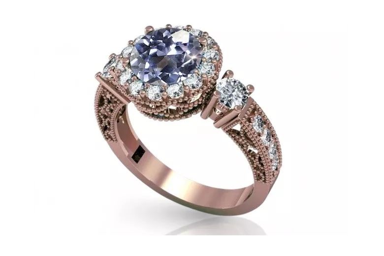 Original Vintage 14K Rose Gold Alexandrite Ring Vintage crc003r