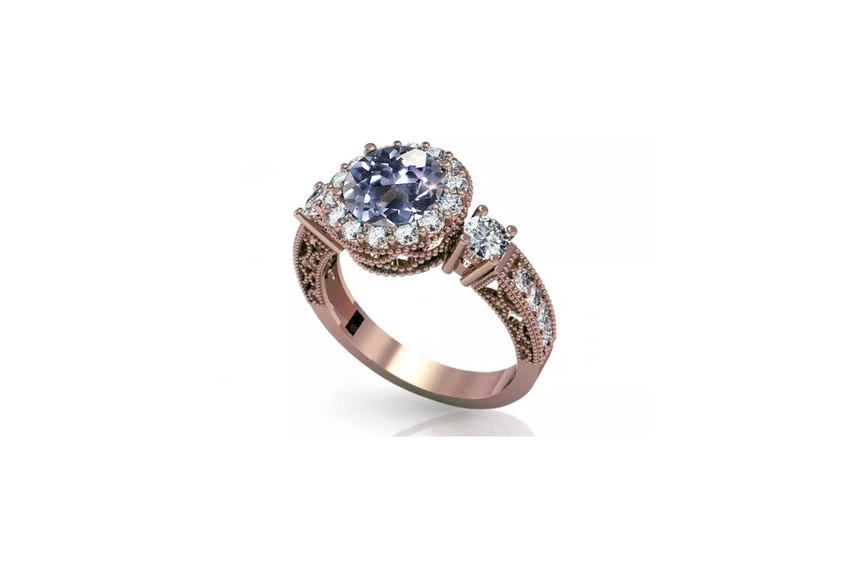 Original Vintage 14K Rose oro Alexandrite anillo Vintage crc003r Original Vintage 14K Rose oro Alexandrite anillo Vintage crc003r