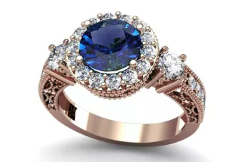 Originalus vintage 14K Rose Gold Aleksandrito žiedas Vintage crc003r