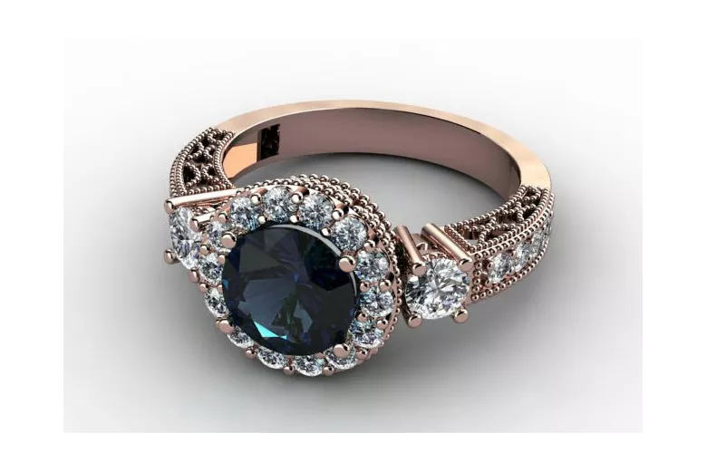 Original Vintage 14K Rose Gold Alexandrite Ring Vintage crc003r