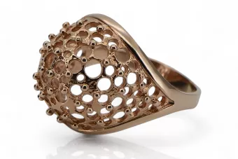 Inel vintage din aur de 14k 585, cu trandafir sovietic rusesc, vrn005