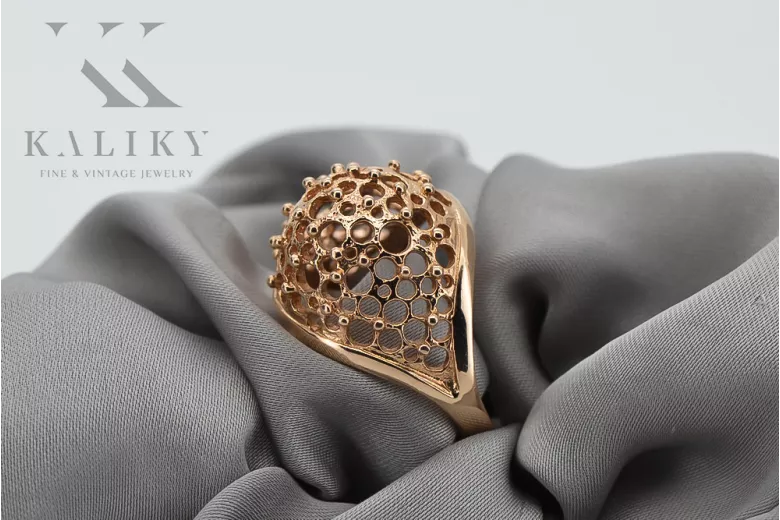 Russian Soviet rose pink 14k 585 gold Vintage ring vrn005