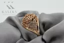 Bague vintage en or rose 14 carats 585 avec diamants russes soviétiques vrn005