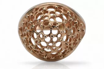 Radziecki 14k 585 złoty Rosyjski pierścionek z różowego złota vrn005