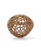 Bague vintage en or rose 14 carats 585 avec diamants russes soviétiques vrn005