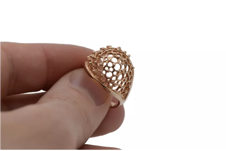 Russian Soviet rose pink 14k 585 gold Vintage ring vrn005